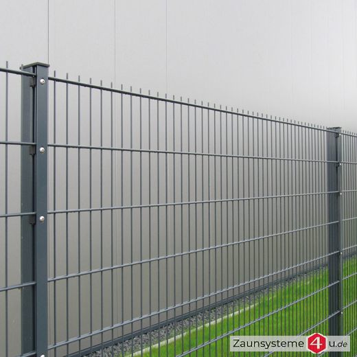 Industrie Doppelstab-Zaunmatte 6-5-6 verzinkt + pulverbeschichtet anthrazitgrau