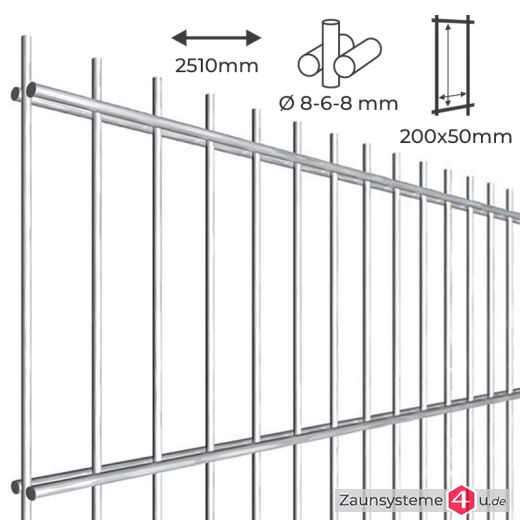 Industrie Doppelstab-Zaunmatte 8-6-8 im Tauchbad feuerverzinkt