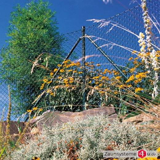 Zaunpfahl Ø 34 mm verzinkt + grün für Maschendraht