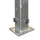 DS-Eckpfahl 60x60 mm Klemmhalter mit Bodenplatte mm feuerverzinkt