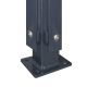 DS-Eckpfahl 60x60 mm mit Schiene und Bodenplatte verzinkt + anthrazit