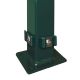 DS-Eckpfahl 60x60mm Klemmhalter mit Bodenplatte verzinkt + grün