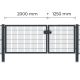 Profitor Doppeltor 1250 + 2000 mm lichte Breite verzinkt + pulverbeschichtet anthrazit