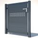 Paneeltür Glattblech mit Lochreihe anthrazit 1000 mm Breite in verschiedenen Höhen