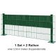 Sichtschutz-Komplettset Klick-Elemente grün für 6-5-6er Doppelstabmatten - für 2 Reihen à 2,5m