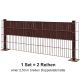 Sichtschutz-Komplettset Klick-Elemente braun für 6-5-6er Doppelstabmatten - für 2 Reihen à 2,5m