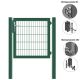 MATTERA Doppelstabtor 1000 mm Breite verzinkt + grün Pfosten 60x60 mm