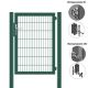 MATTERA Doppelstabtor 1000 mm Breite verzinkt + grün Pfosten 60x60 mm