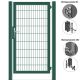 MATTERA Doppelstabtor 1000 mm Breite verzinkt + grün Pfosten 60x60 mm