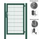 MATTERA Doppelstabtor 1000 mm Breite verzinkt + grün Pfosten 80x80 mm