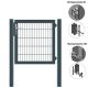 MATTERA Doppelstabtor 1000 mm Breite verzinkt + anthrazitgrau Pfosten 60x60 mm