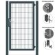 MATTERA Doppelstabtor 1000 mm Breite verzinkt + anthrazitgrau Pfosten 60x60 mm