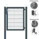 MATTERA Doppelstabtor 1000 mm Breite verzinkt + anthrazitgrau Pfosten 80x80 mm
