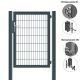 MATTERA Doppelstabtor 1000 mm Breite verzinkt + anthrazitgrau Pfosten 80x80 mm