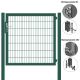 MATTERA Doppelstabtor 1500 mm Breite verzinkt + grün Pfosten 60x60 mm