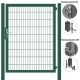 MATTERA Doppelstabtor 1500 mm Breite verzinkt + grün Pfosten 60x60 mm