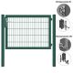 MATTERA Doppelstabtor 1500 mm Breite verzinkt + grün Pfosten 80x80 mm