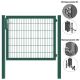 MATTERA Doppelstabtor 1500 mm Breite verzinkt + grün Pfosten 80x80 mm