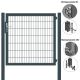MATTERA Doppelstabtor 1500 mm Breite verzinkt + anthrazitgrau Pfosten 80x80 mm