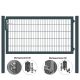 MATTERA Doppelstabtor 2000 mm Breite verzinkt + anthrazitgrau Pfosten 60x60 mm