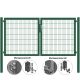 MATTERA Doppelstab-Doppeltor 3000 (1500+1500) mm Breite verzinkt + grün Pfosten 60x60 mm
