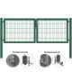 MATTERA Doppelstab-Doppeltor 3000 (1500+1500) mm Breite verzinkt + grün Pfosten 80x80 mm