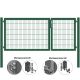 MATTERA Doppelstab-Doppeltor 3000 (1000+2000) mm Breite verzinkt + grün Pfosten 60x60 mm