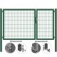 MATTERA Doppelstab-Doppeltor 3000 (1000+2000) mm Breite verzinkt + grün Pfosten 60x60 mm