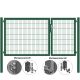 MATTERA Doppelstab-Doppeltor 3000 (1000+2000) mm Breite verzinkt + grün Pfosten 80x80 mm