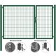 MATTERA Doppelstab-Doppeltor 3000 (1000+2000) mm Breite verzinkt + grün Pfosten 80x80 mm