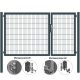 MATTERA Doppelstab-Doppeltor 3000 (1000+2000) mm Breite verzinkt + anthrazit Pfosten 80x80 mm