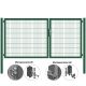MATTERA Doppelstab-Doppeltor 3500 (1500+2000) mm Breite verzinkt + grün Pfosten 60x60 mm