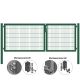 MATTERA Doppelstab-Doppeltor 3500 (1500+2000) mm Breite verzinkt + grün Pfosten 80x80 mm