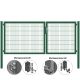MATTERA Doppelstab-Doppeltor 3500 (1500+2000) mm Breite verzinkt + grün Pfosten 80x80 mm