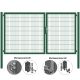 MATTERA Doppelstab-Doppeltor 3500 (1500+2000) mm Breite verzinkt + grün Pfosten 80x80 mm