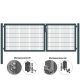 MATTERA Doppelstab-Doppeltor 3500 (1500+2000) mm Breite verzinkt + anthrazit Pfosten 60x60 mm
