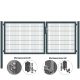 MATTERA Doppelstab-Doppeltor 3500 (1500+2000) mm Breite verzinkt + anthrazit Pfosten 60x60 mm