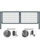 MATTERA Doppelstab-Doppeltor 4000 (2000+2000) mm Breite verzinkt + anthrazit Pfosten 60x60 mm