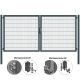 MATTERA Doppelstab-Doppeltor 4000 (2000+2000) mm Breite verzinkt + anthrazit Pfosten 60x60 mm