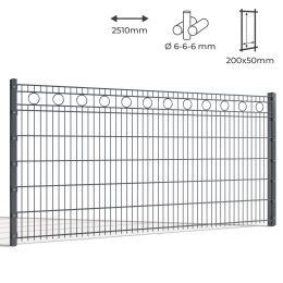 Doppelstab-Schmuckmatte Ornament Kreis verzinkt + pulverbeschichtet anthrazit