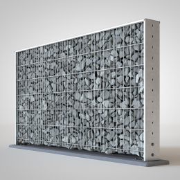 Pfostenset Solido für Gabionen 198 mm Breite feuerverzinkt