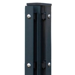DS-Eckpfahl 60x60 mm mit Schiene verzinkt + anthrazit