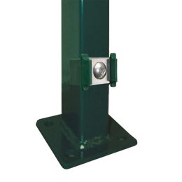 DS-Zaunpfahl 60x40mm Klemmhalter mit Bodenplatte verzinkt + grün