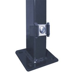 DS-Zaunpfahl 60x40mm Klemmhalter mit Bodenplatte verzinkt + anthrazit