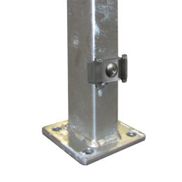 DS-Zaunpfahl 60x40mm Klemmhalter mit Bodenplatte feuerverzinkt