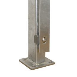 DS-Zaunpfahl 60x40mm mit Abdeckschiene und Bodenplatte feuerverzinkt