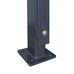 DS-Zaunpfahl 60X40mm mit Schiene und Bodenplatte verzinkt + anthrazit