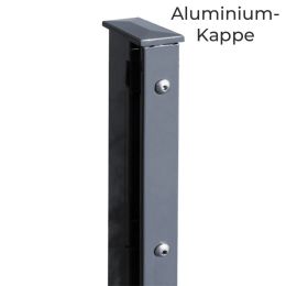 DS-Zaunpfahl 60x40 / 200 mm mit Schiene + AK verzinkt + anthrazit