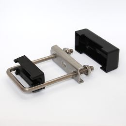 Haltebügel mit Kunststoffabdeckung für DS-Zaunpfähle B in zwei Ausführungen