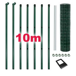 Gartengitter Komplett-Zaunset 50x100x2,2mm grün 10m Länge in versch. Höhen